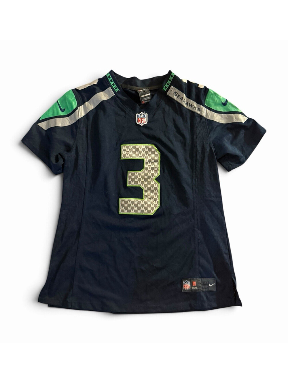 Nike Seattle Seahawks Russell Wilson #3 On-Field NFL Jersey Navy Size M